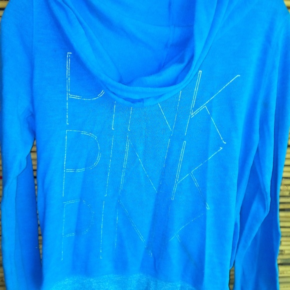 VS PINK XS Thin Blue Hoodie - Picture 3 of 4